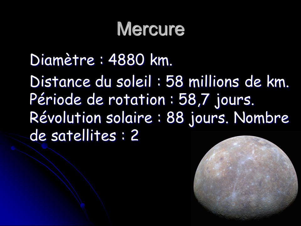 mercure diametre